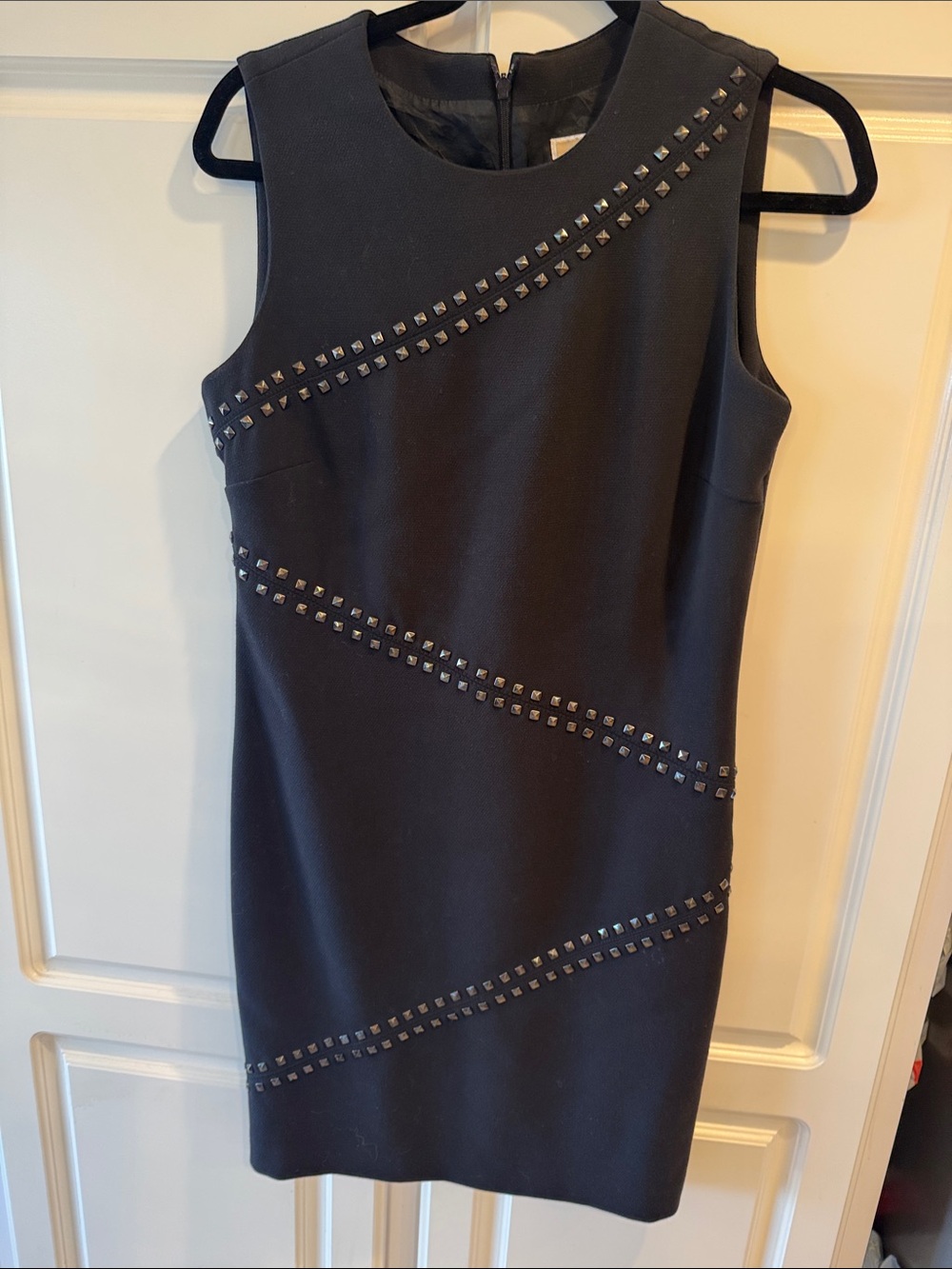 MICHAEL Michael Kors Black Stud-Trim Sleeveless Mini Dress